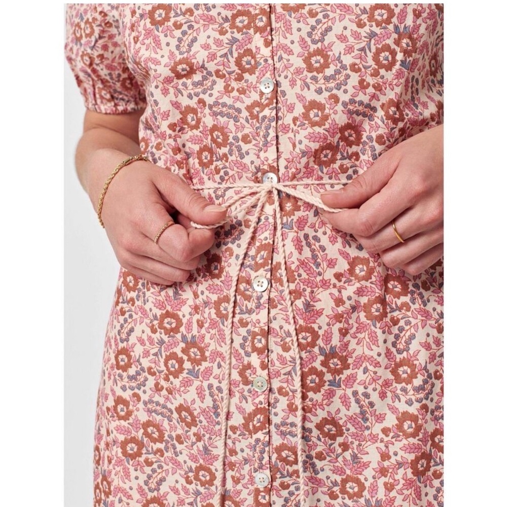 Faherty Pink Floral Tie-Waist Maxi Dress - Picture 5 of 5